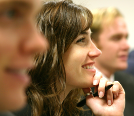 Happy Woman in a Meeting